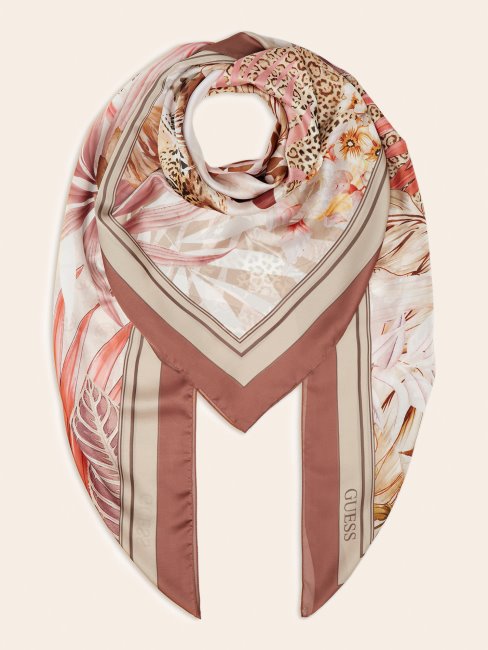 Guess Foulard Fleuri Rose