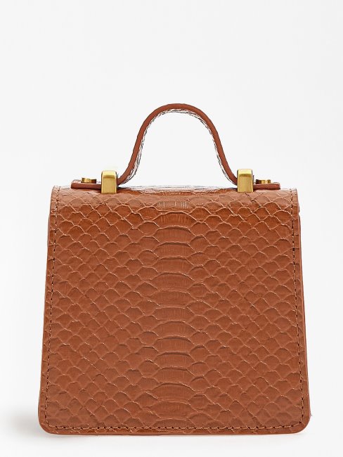 Ceinture Guess Marron à Imprimé Croco Avec Mini Sac