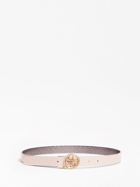 Guess Ceinture En Cuir Verni Logo Gaia 4g