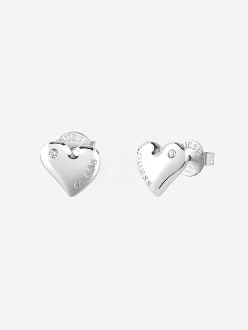 Boucles-d-oreilles-coeurs-fluides Guess Argent