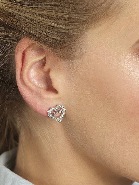 Coeur-romance-boucles D'oreilles Guess Argent