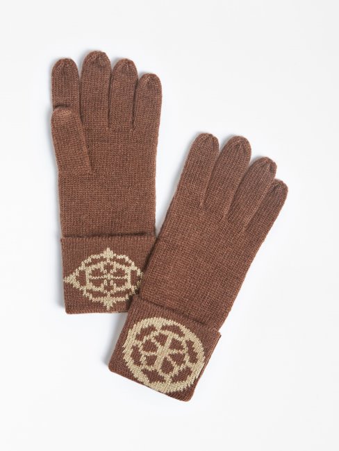 Guess Gants En Tricot Marron