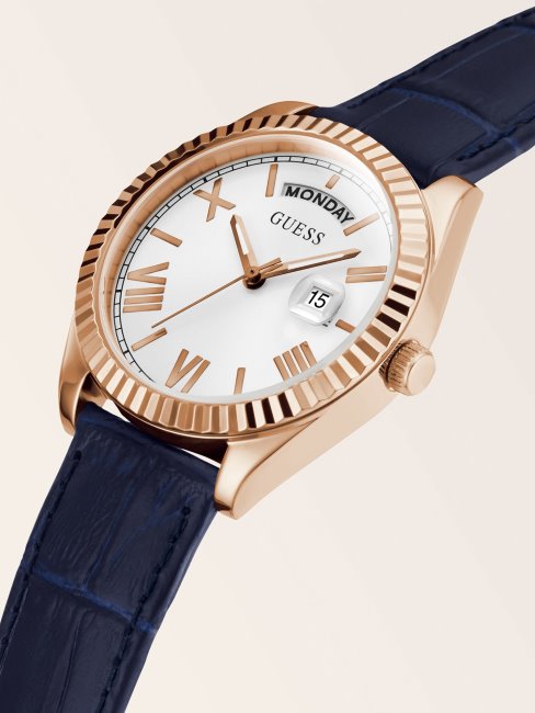 Montre Calendrier En Cuir Or Rose Guess