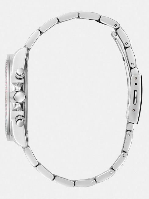 Montre à Cristaux Multifonctions Guess Argent