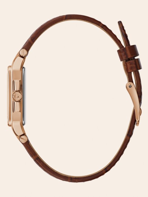 Montre Analogique Guess En Cuir Véritable Or Rose Gc