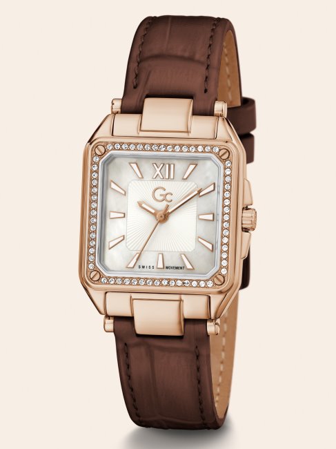 Montre Analogique Guess En Cuir Véritable Or Rose Gc