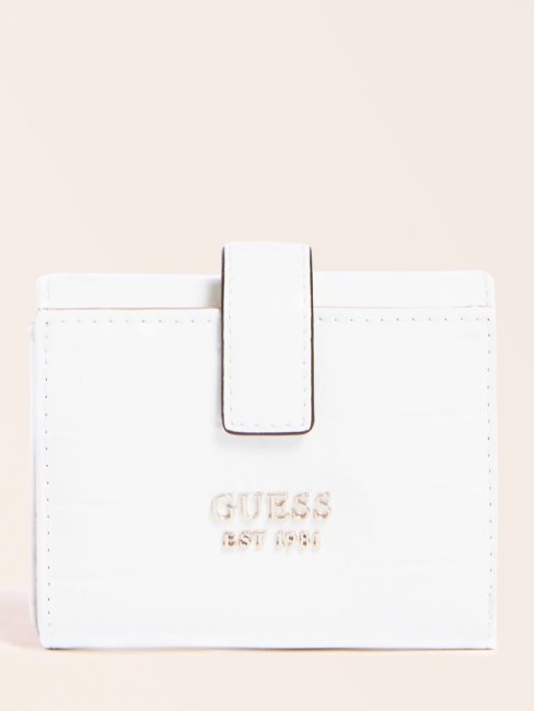 Guess Mini Portefeuille Blanc à Imprimé Croco Katey
