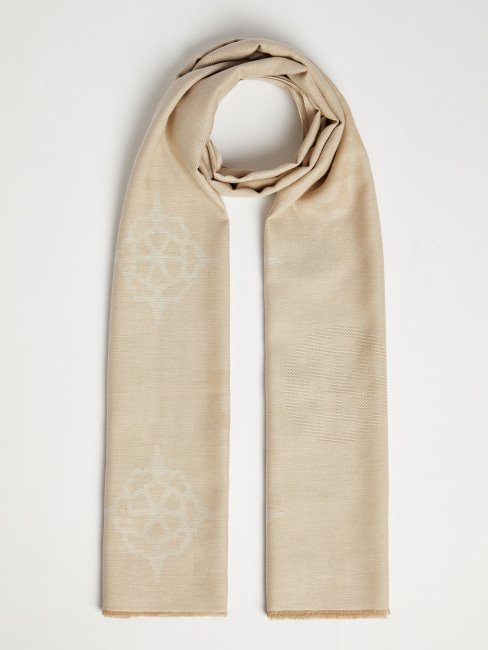 écharpe Logo Pivoine 4g Guess Beige