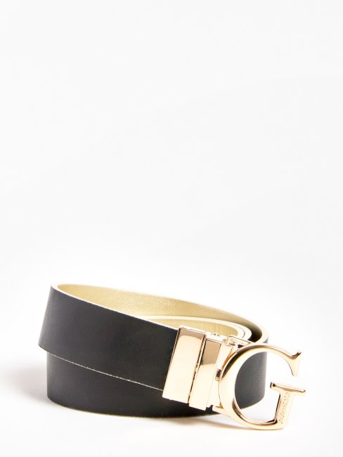 Ceinture Réversible Métallisée Guess Noir