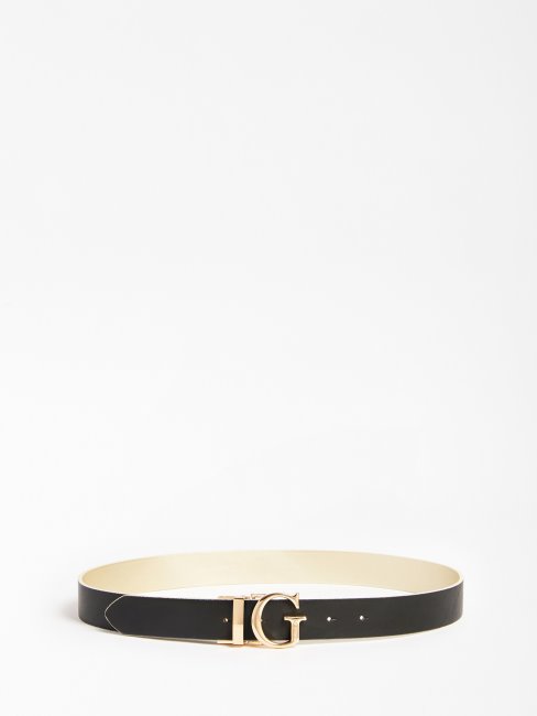 Ceinture Réversible Métallisée Guess Noir