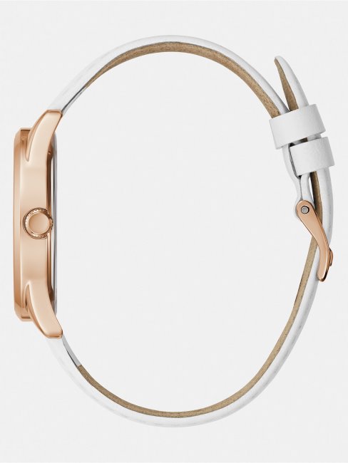 Montre Analogique Bleu Guess En Cuir Véritable