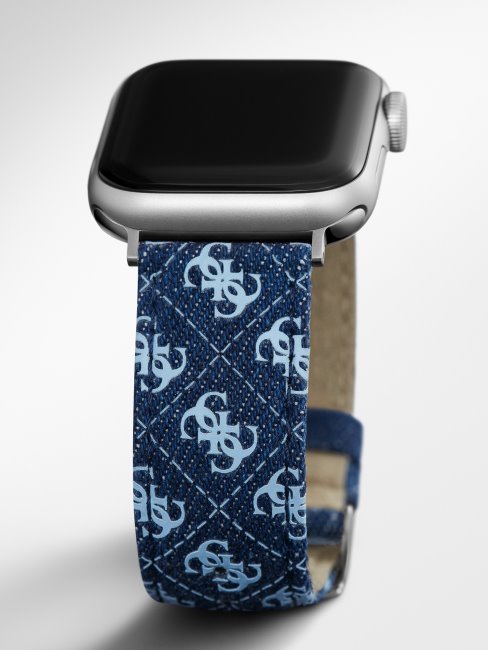 Bracelet Guess En Cuir Pour Apple Watch Rose