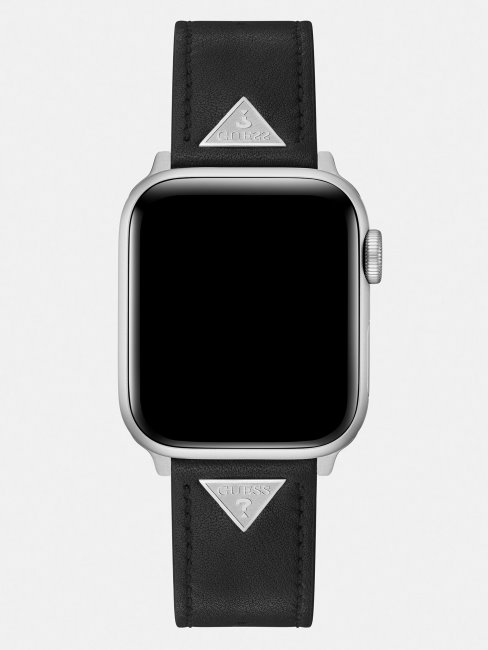 Guess Bracelet En Cuir Pour Apple Watch Noir