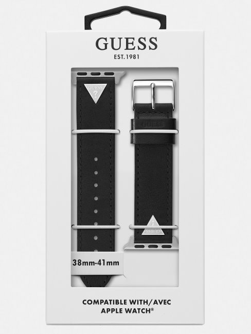 Guess Bracelet En Cuir Pour Apple Watch Noir