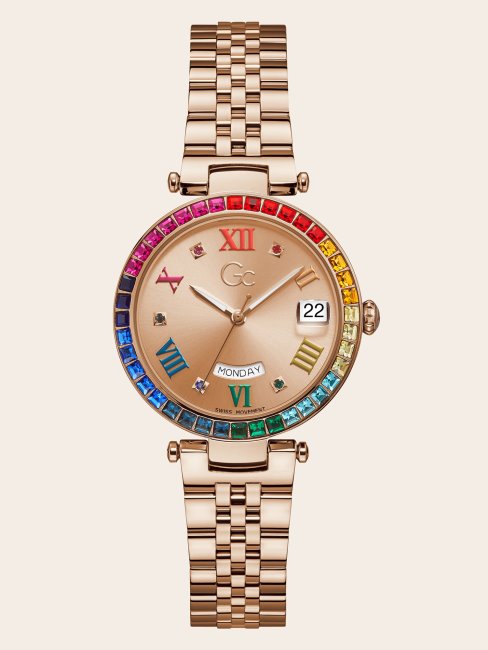 Montre Guess En Acier Gc Ou Rose Avec Fonction Date