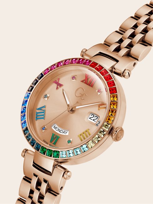 Montre Guess En Acier Gc Ou Rose Avec Fonction Date