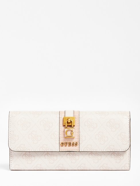 Ginevra 4g Logo Maxi Portefeuille Crème Guess