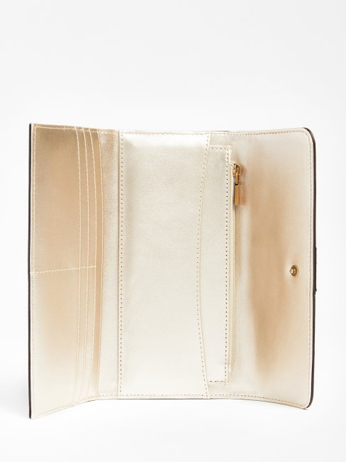 Ginevra 4g Logo Maxi Portefeuille Crème Guess