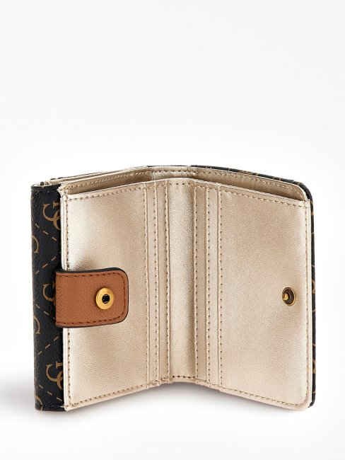 Mini Portefeuille Nell 4g Logo Marron Guess