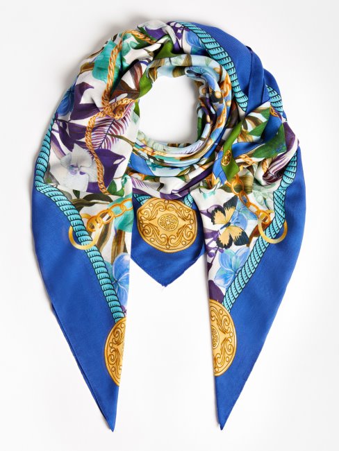 Keffieh Imprimé Fleuri Bleu Guess