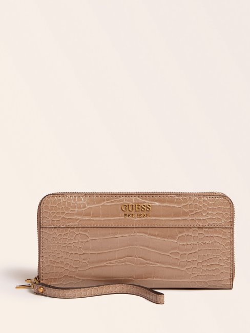 Portefeuille Maxi Katey Croco Crème Guess