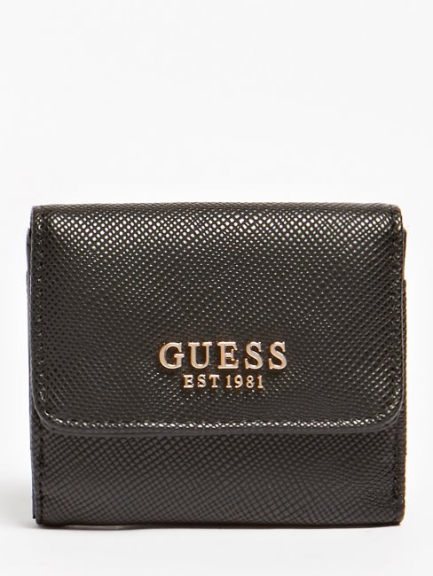 Porte-cartes De Crédit Guess Laurel Saffiano Noir