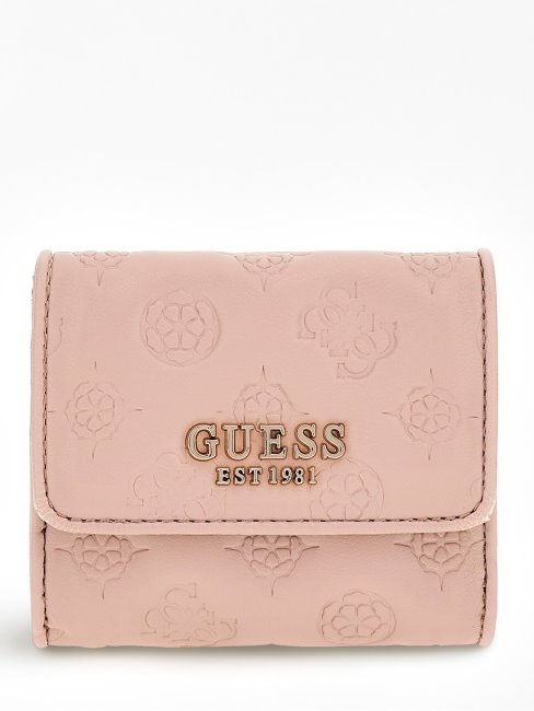 Mini Portefeuille Rose à Logo Abey Estampé Guess