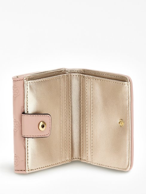 Mini Portefeuille Rose à Logo Abey Estampé Guess