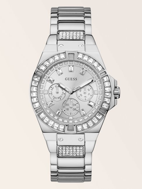 Montre Multifonction Guess Argentée à Cristaux