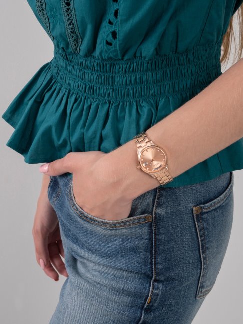 Montre Calendrier Cristal Ou Rose Guess