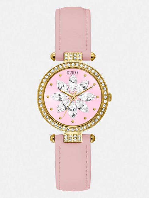 Montre Analogique Cuir Argent Guess