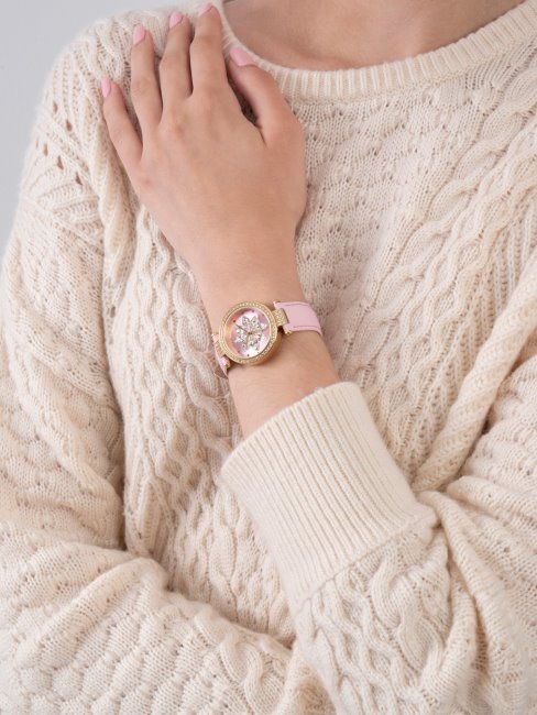 Montre Analogique Cuir Argent Guess