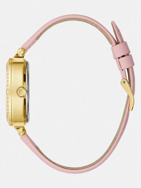 Montre Analogique Cuir Argent Guess