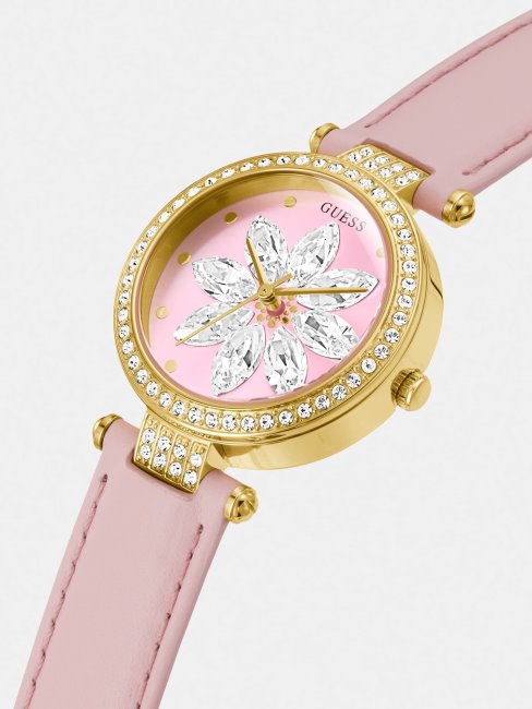 Montre Analogique Cuir Argent Guess