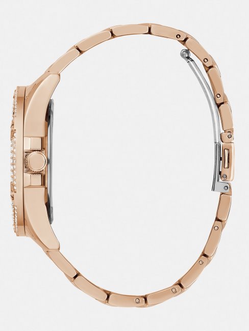 Montre à Cristaux Multifonctions Guess En Or Rose