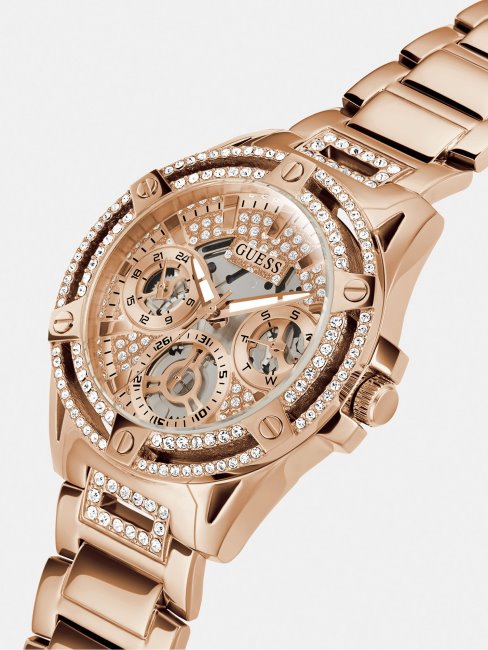Montre à Cristaux Multifonctions Guess En Or Rose