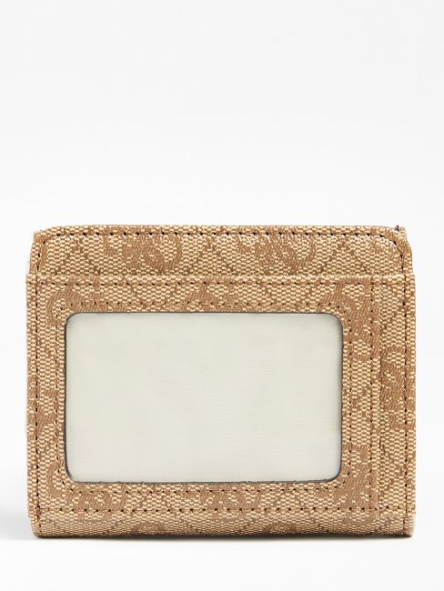 Mini Portefeuille Marron Avec Logo Guess Nell 4g
