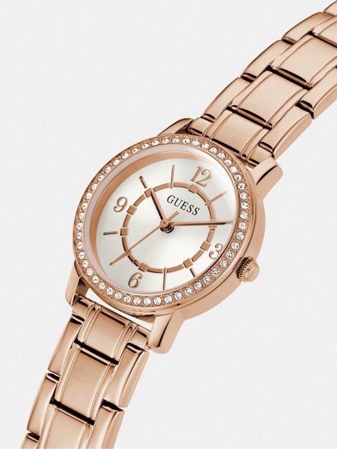 Montre Analogique Guess En Or Rose Et Cristaux