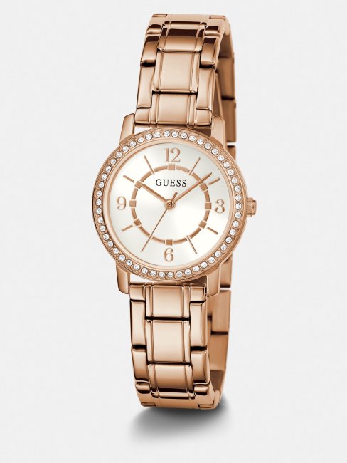 Montre Analogique Guess En Or Rose Et Cristaux