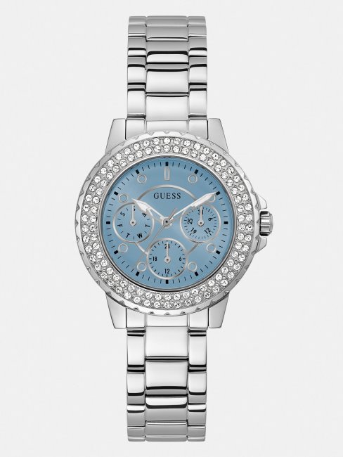 Montre Multifonctions Cristal Argent Guess