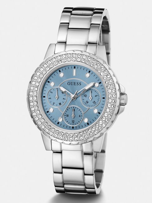 Montre Multifonctions Cristal Argent Guess