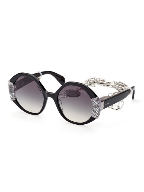 Lunettes De Soleil Rondes Modèle Guess Noir