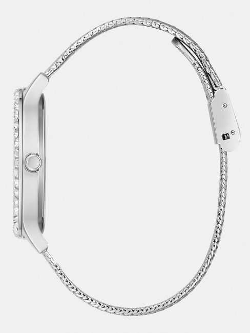 Montre Analogique à Cristaux Argentés Guess