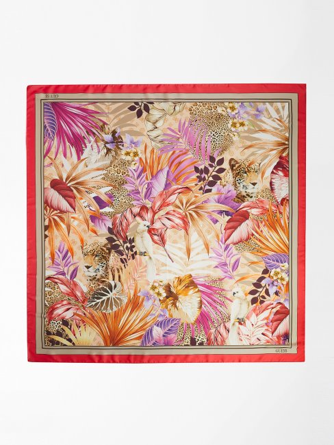 Foulard Fleuri Animal Design Corail Devinez