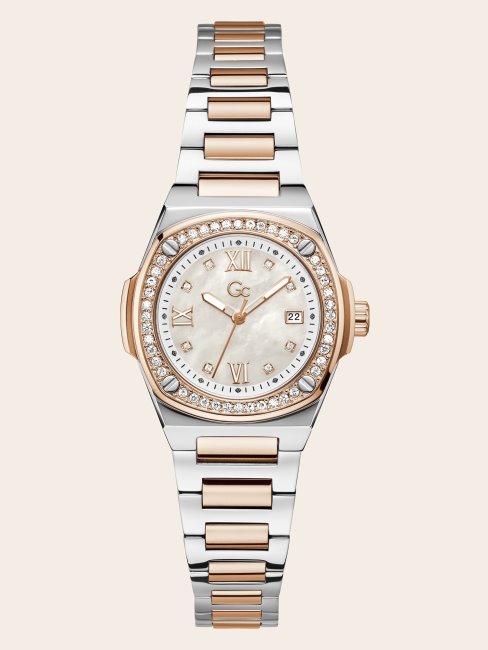 Montre En Acier Gc Avec Fonction Date Or Rose Guess