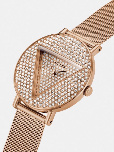 Montre Analogique à Cristaux En Or Rose Guess