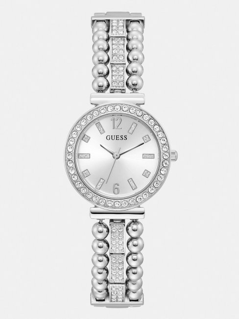 Montre Analogique Guess Crystal Argent Nouvelle Tendance