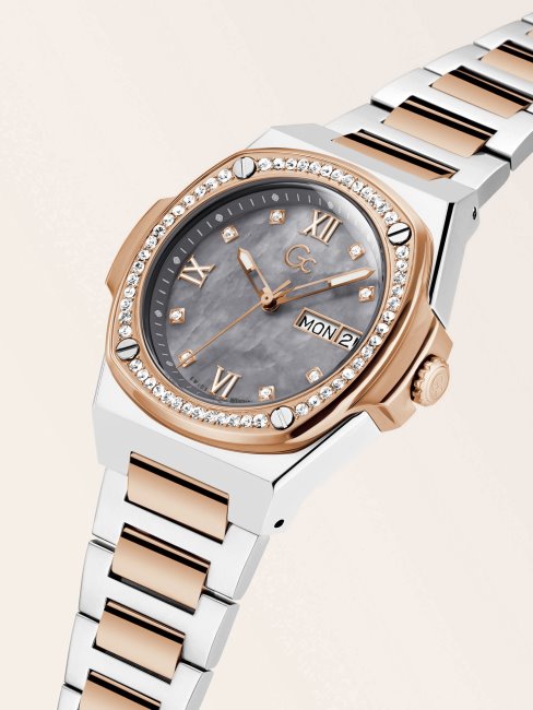 Montre Analogique Guess Gc Cristal Argent Multi