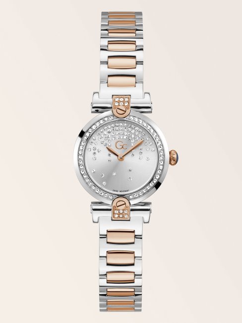 Montre Analogique Gc Cristal En Or Rose Guess