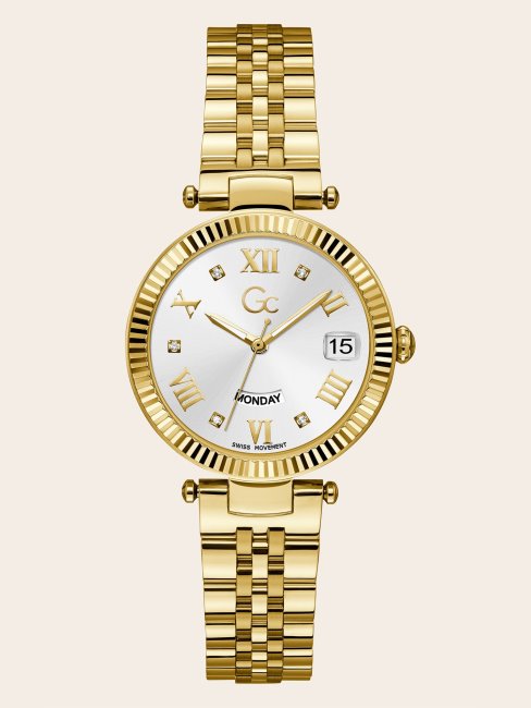 Montre Guess En Or Rose Et Calendrier à Quartz Gc